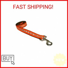 Large Reflective Orange Dog Leash: 1" Wide, 6ft Length - Made in USA.