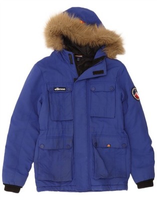 Ellesse Mens Hooded Windbreaker Jacket UK 34 XS Blue Nylon CU15