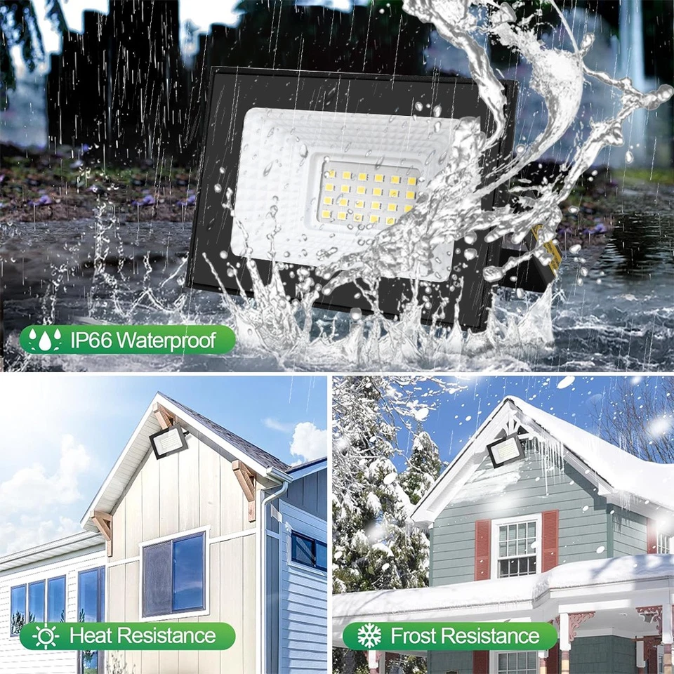 LED Fluter Strahler mit Bewegungsmelder Außenleuchte Scheinwerfer Garten Lampe - Bild 2 von 4