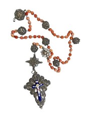 Rosario filigrana, argento/croce con smalto, XIX secolo (# 18769)