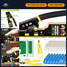 Ethernet Crimp Tool Kit - Pass Through RJ45 Crimper for Cat6/Cat5e/Cat5 Cables