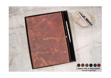 Amalfi A4 Italian Leather Refill Journal Set Copper Free Initial & Engraved Pen
