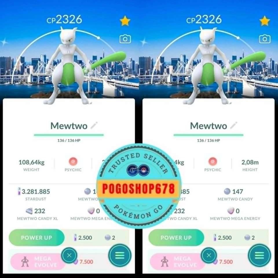 Pokémon Go - Shiny Mewtwo Tokyo Background ✨ Go Fest 2026 ✨ Trade 20k Stardusts - Image 1 of 1