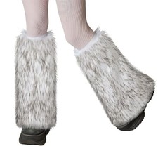 XEPST Faux Fur Fuzzy Leg Warmers Furry Boot Covers for Women, Warm Fuzzy Boot