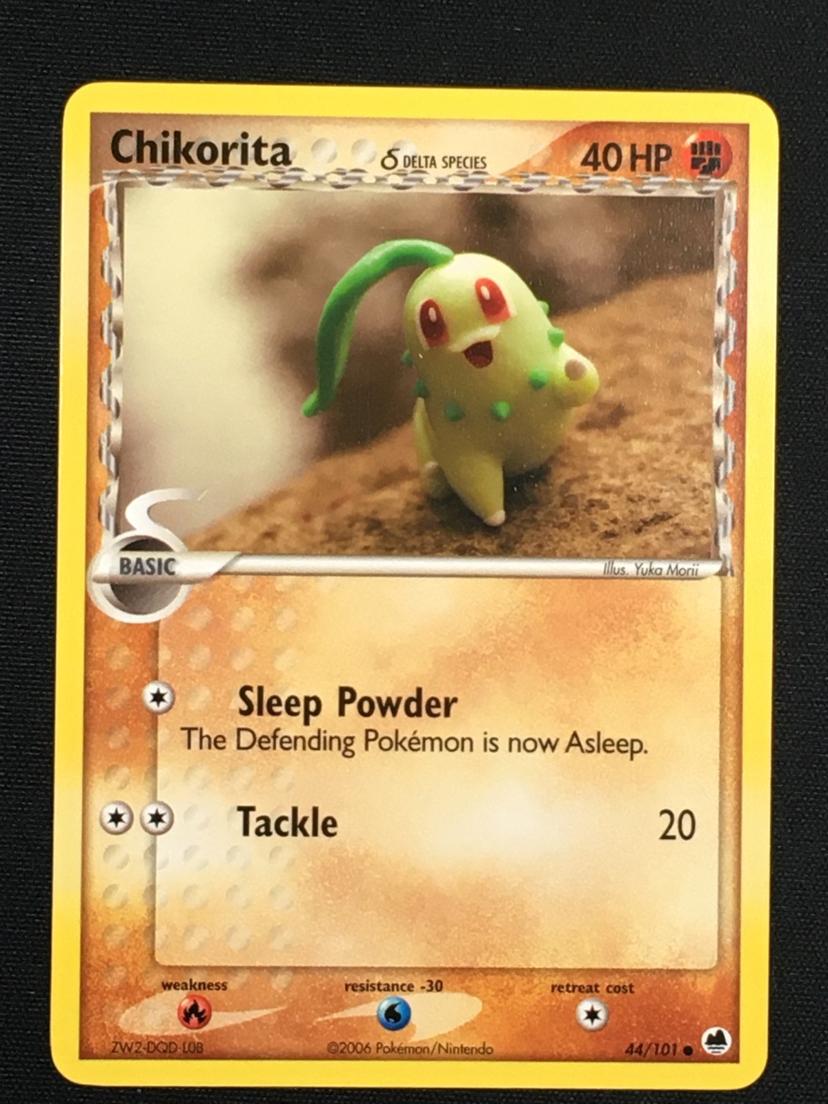 Pokémon TCG Chikorita 44/101 Dragon Frontiers Regular Common Yuka Morii Art NM-