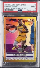 2019 CONTENDERS OPTIC FRONT ROW SEAT GOLD #3 LEBRON JAMES 9/10 PSA 9