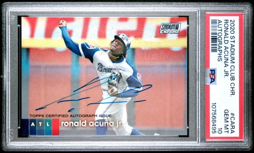 PSA 10 Gem Mint - Ronald Acuna Jr. Refractor Auto - 2020 Stadium Club Chrome