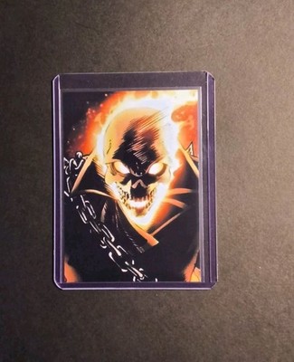 Marvel Comic Book Heroes Cuatom Sketch Card Print GHOST RIDER Johnny Blaze ACEO!