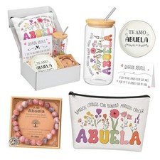 5 Pcs Spanish Grandma Gifts Set Mothers Day Birthday Abuela Gifts with 16 oz