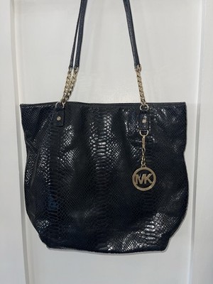 Michael Kors Jet Set Chain Tote Leather Black Bag Handbag Bolsa Purse MRSP$248