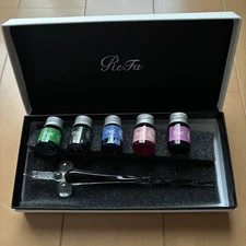 Refa Glass Pen Set With 5 Colors Of Ink