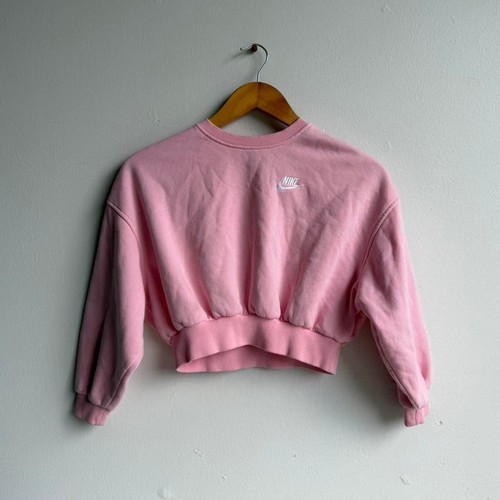 Nike bubble gum pink cropped sweatshirt
