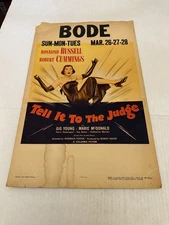 1949 Tell It To The Judge Bode Movie Theatre Cardboard Poster Original