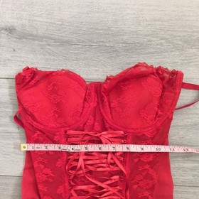 Vintage Ann Summers Red Lace Entice Boned Multi Way Corset Top Size 34D