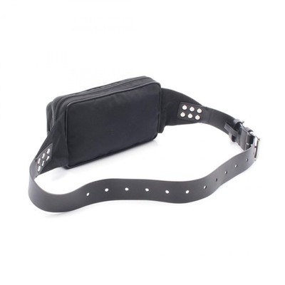 PRADA Studded Belt Waist Crossbody Bag Nylon leather Black Red
