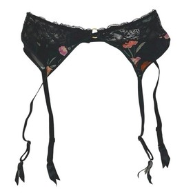 Aubade Women's Black Lace Sheer Corset Garter Belt Waist Cincher Lingerie Size S