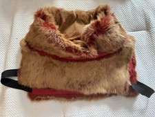 Vintage Fur Muff Coat Accessory Brown Red Fashion Winter Classic