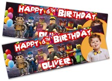 Personalised Photo Birthday Banners Roblox Design Party Decoration kid 390