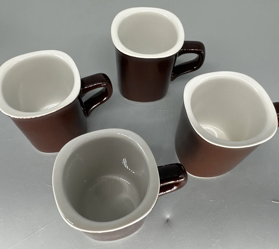 4 Crate & Barrel demitasse chocolate Brown Expresso Mugs 4oz - Image 3 of 4