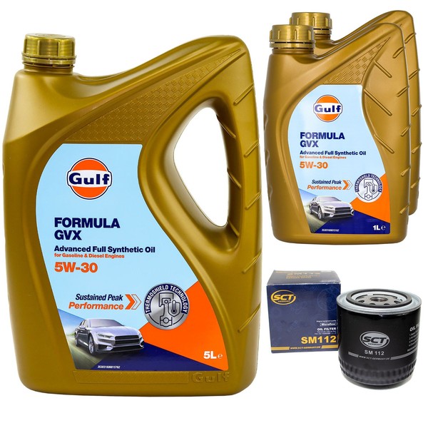 MotoröL Set Gulf Formula GVX 5W-30 7 Liter + ÖLfilter FüR Jeep Commander-image