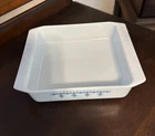 Vintage Pyrex White Blue Garland Snowflake 922 8x8x2 Casserole Brownie Baking
