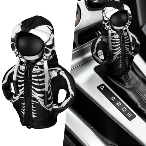 Halloween Car Gear Shift Hoodie Decoration Funny Gear black, white Skeleton