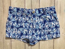 Lilly Pulitzer Callahan Shorts Girls Size 14 Elephants Get Trunky Blue