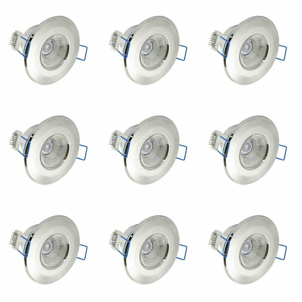 9 x Ovia 'Inceptor Nano' Dimmable LED Downlights 4000K - 4.8W Cool White Chrome