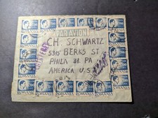 1947 Romania Inflation Airmail Cover Iassi to Philadelphia PA USA