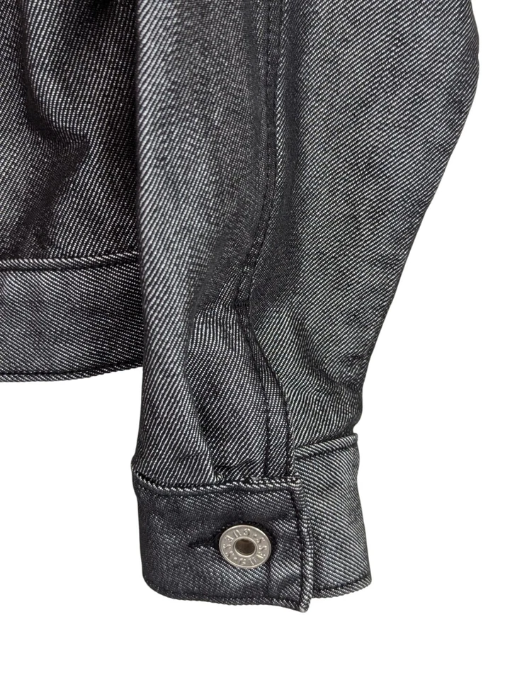 Chaqueta Jean Guess Niñas Talla M 10 Negra Reciclada Rosa Floral Embellecida Western Foto 3 de 4