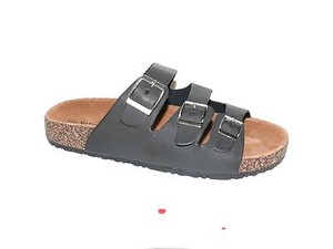 CORK FOOTBED 3 STRAP BUCKLES SANDALS 