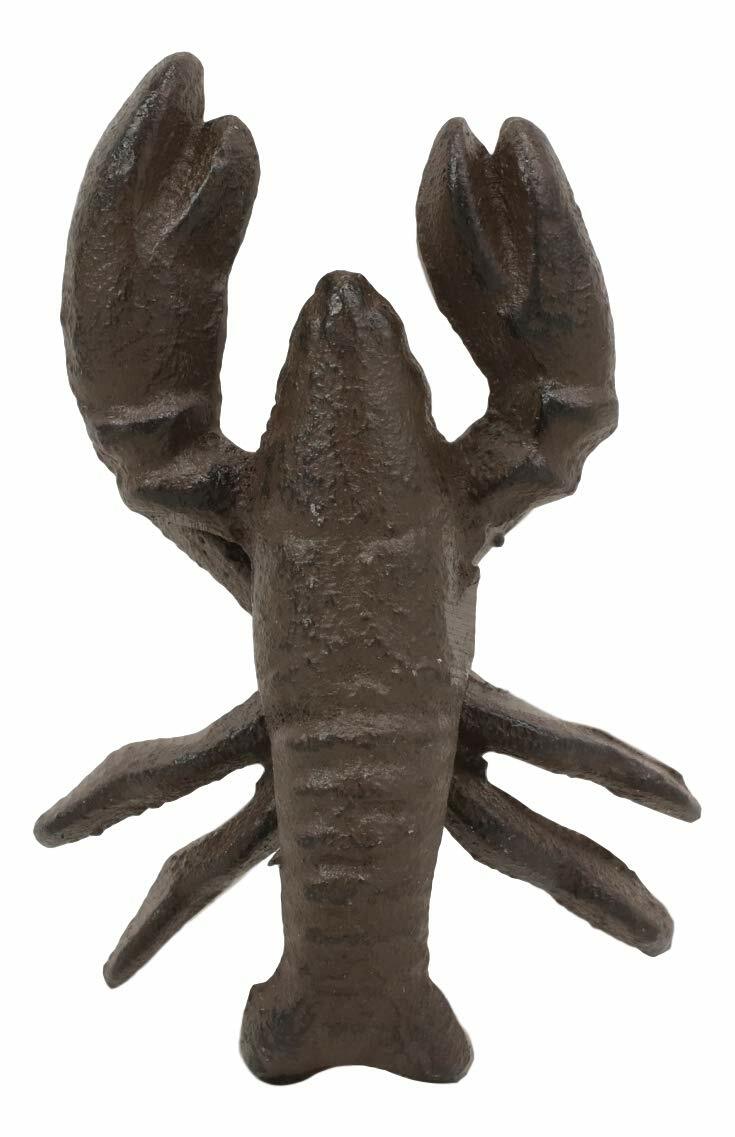 Cast Iron Nautical Cajun Crawfish Baby Lobster Decorative Accent Decor Set Of 2