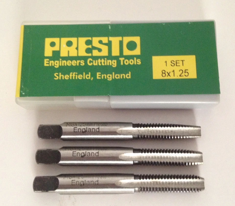 Presto M8 X 1.25mm Threading (3 Taps) Set