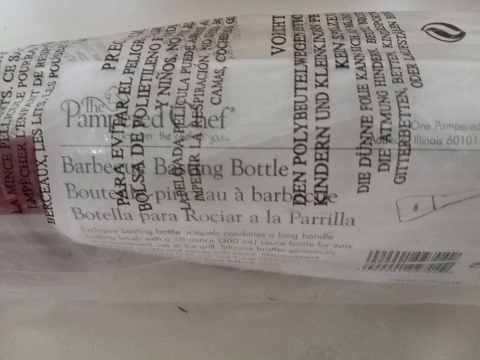 Pampered Chef Barbecue Basting Bottle Brush, Silicone, Red,  12 in, #2704 - Image 2 of 3