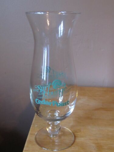 CEDAR POINT Amusement Park SURF LOUNGE 9.25" Tall Collectible Hurricane Glass