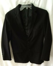 Chaps Boys Black Blazer Jacket 2 Button Sz 16 Polyester Rayon  Spandex