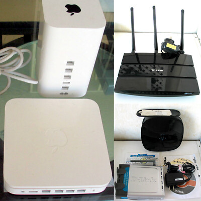 Lot VTG routers: D-Link, Belkin N600, TP-Link Archer C7, Airport Extreme & A1521
