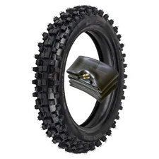 Redcap 80/100-12 Rear Tire with 3.00-12 Inner Tube for Off Road Dirt Pit Bikes