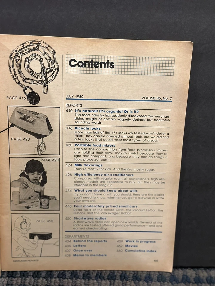 1980 July Consumer Reports Magazine, Is It Natural Or Organic (MH610) - Image 2 of 2
