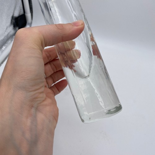 Alfredo Barbini Murano Glass Vase Signed Mid Century 60s Clear Minimalist Modern - Picture 5 of 9