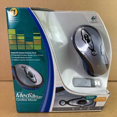 Logitech MediaPlay Mouse 11 Button Wireless Mouse - Blue - NEW Factory Sealed