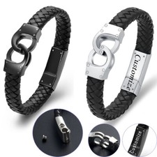 Urn Bracelet for Ashes Leather Cremation Bracelet F/ Human Ashes Memorial Bangle