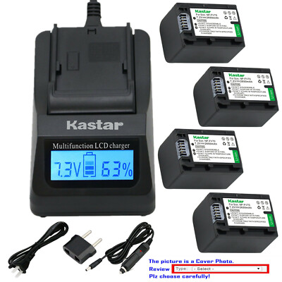 Kastar Battery LCD Fast Charger for Sony NP-FH70 & DCR-SR90 DCR-SX30 DCR-SX31