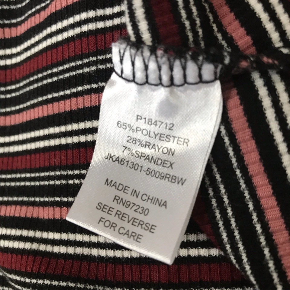 Cárdigan acanalado casi famoso M L manga larga camisa grunge rayas Y2K 00s Foto 4 de 4