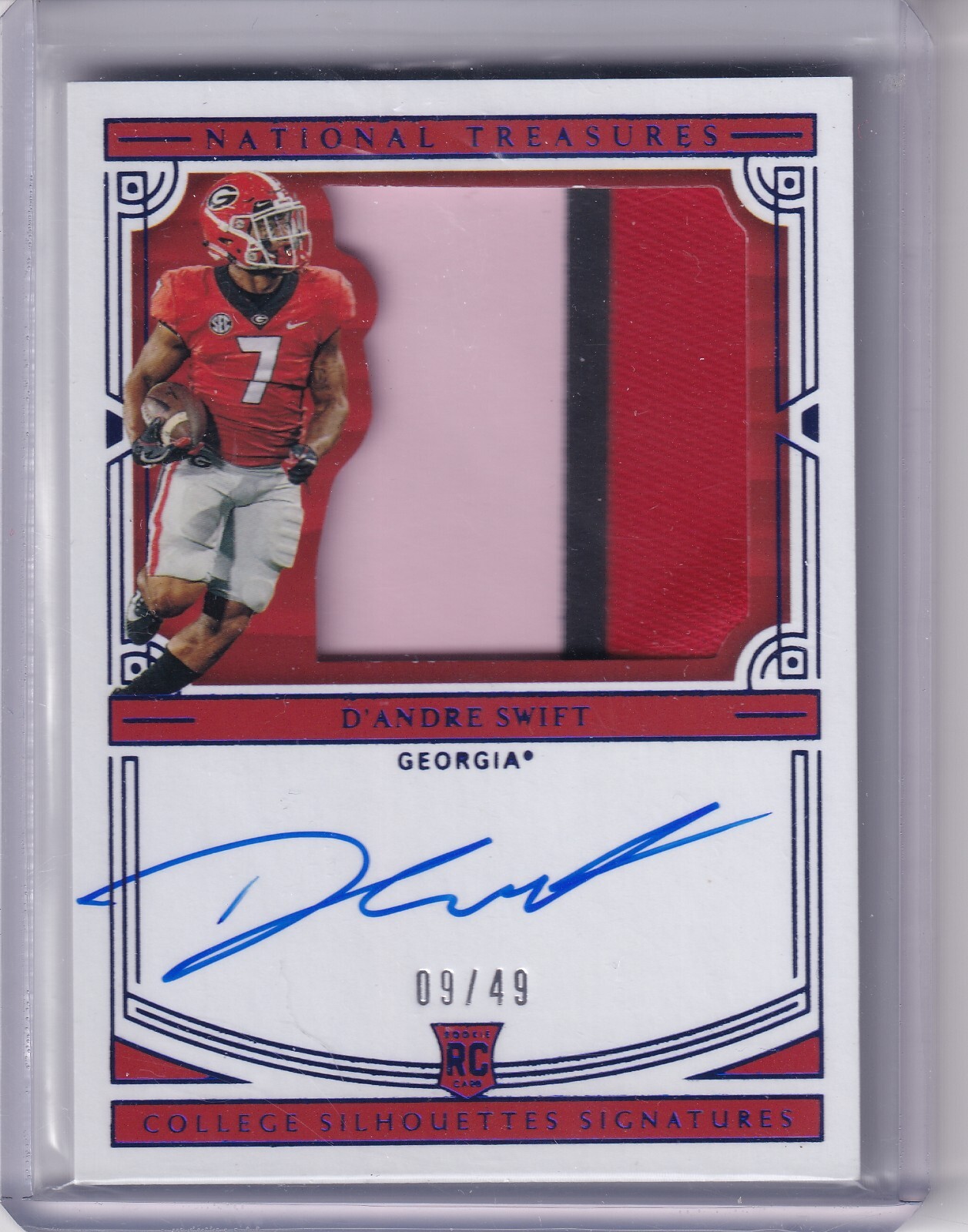 D'Andre Swift 2020 Panini National Treasures Collegiate Blue Rpa Rc Auto (9/49)