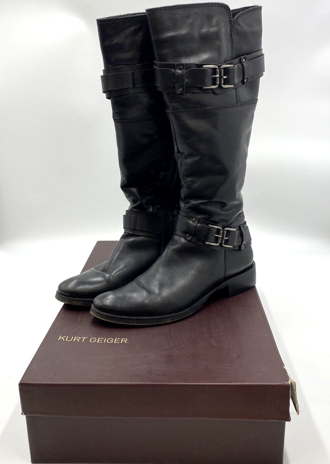 Kurt Geiger Wiburno Black Leather Fur 