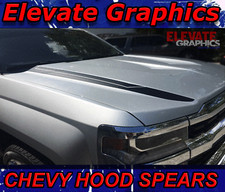 For Chevy Silverado Stripes Hood Spear Vinyl Graphics Decals Stickers 2016-2018