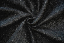 BLACK BOILED WOOL & CASHMERE SUBTLE HEAVY WEIGHT LUXURY KNIT MADE IN ITALY C172