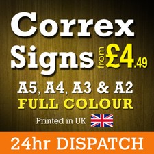 Correx Signs Printed Colour - Lamp Post Sign - VAT Receipt Inc - FREE Artwork