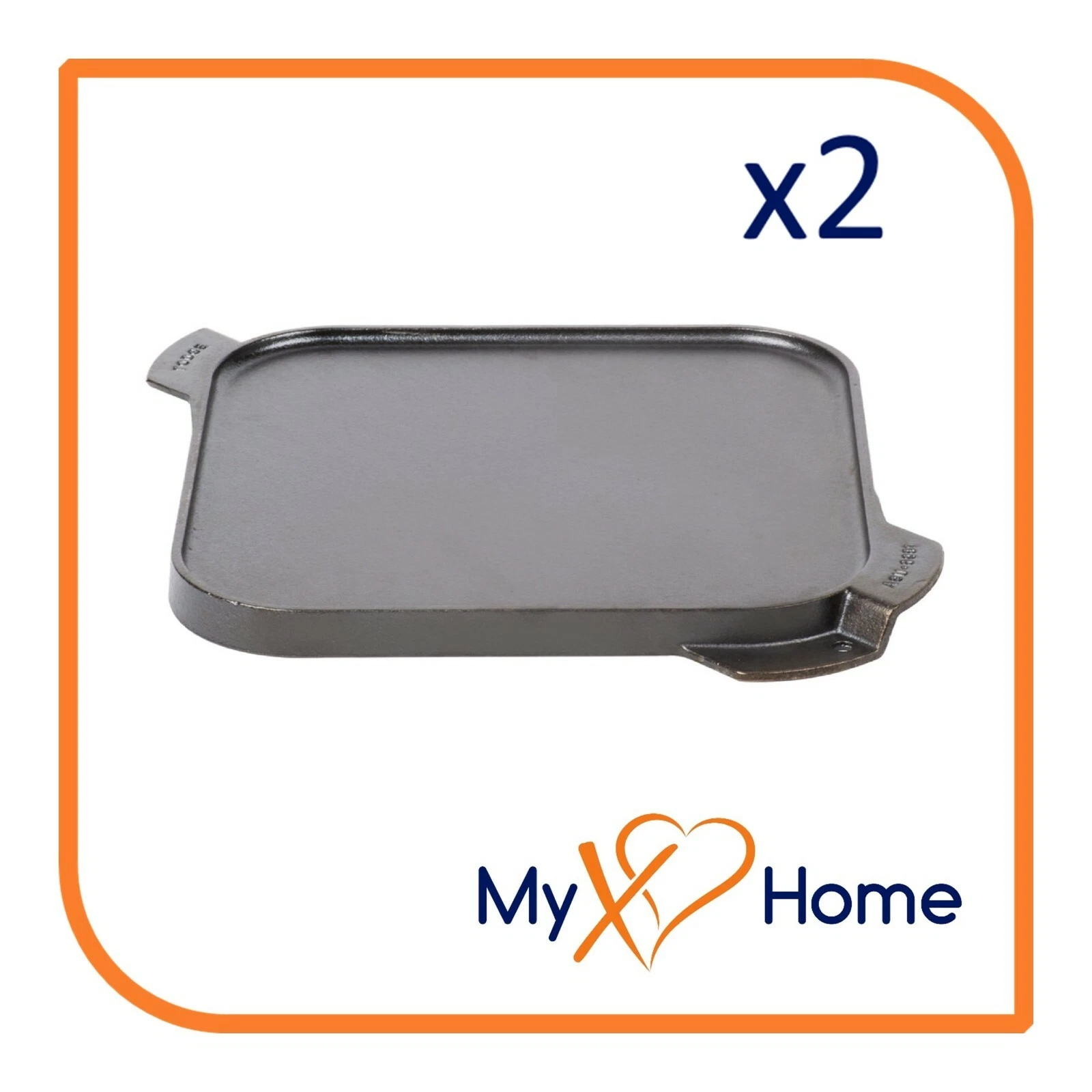 10 1/2" x 10 1/2" Pre-Seasoned Reversible Cast Iron Griddle & Grill (2 Grills)